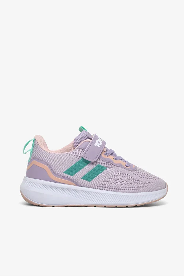 Children Unisex Purple Green Comfortable Fit Breathable Velcro Laced Sneaker
