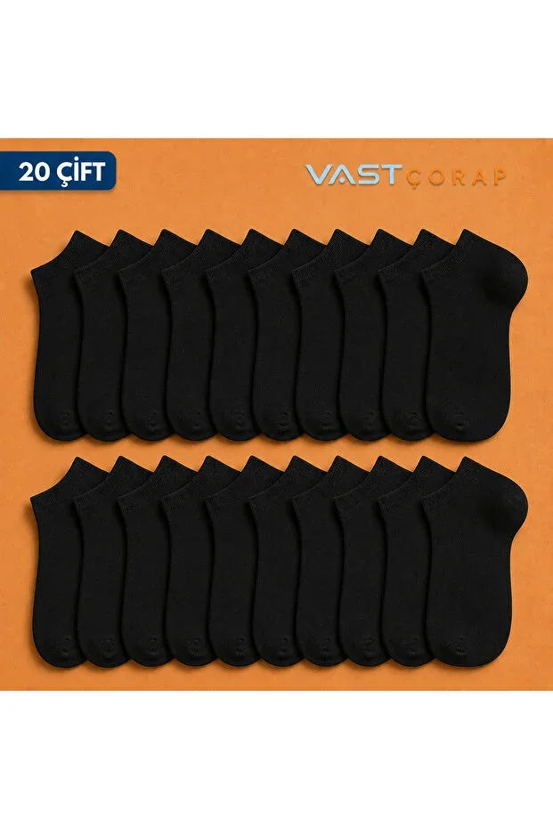 Black Ankle Socks 20 Pair Economic Pack
