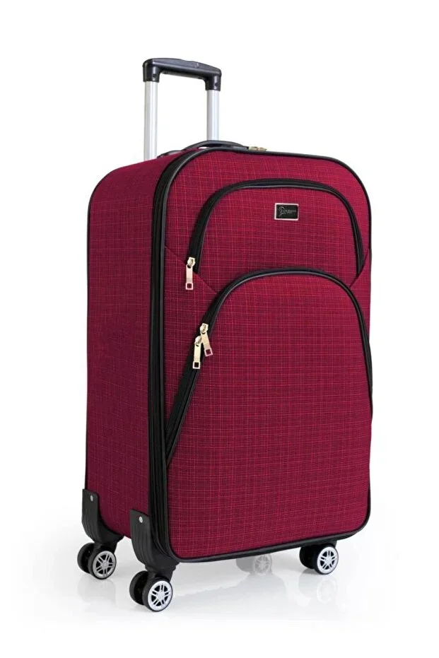 Cabin (SMALL) Size 4 Wheel Fabric Suitcase Burgundy 1081