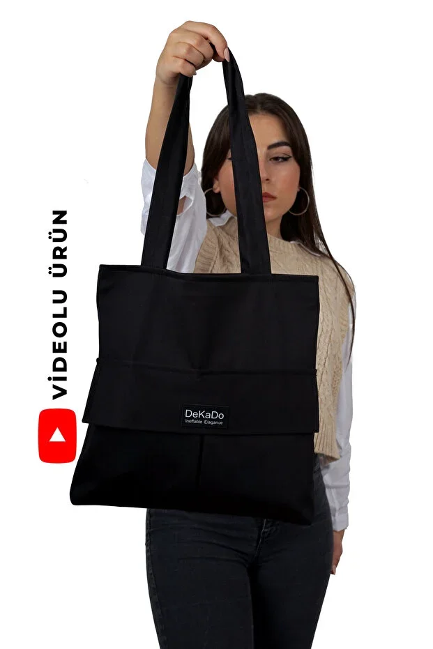 Women's Black Zipper Handbag and Shoulder Bag Fabric Cloth Bag Custom Made Creation