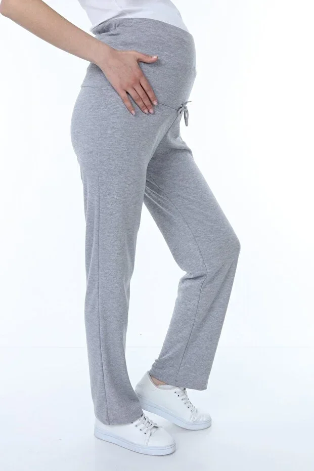 Myra8501 Adjustable Waist Maternity Casual Home Pants -grey
