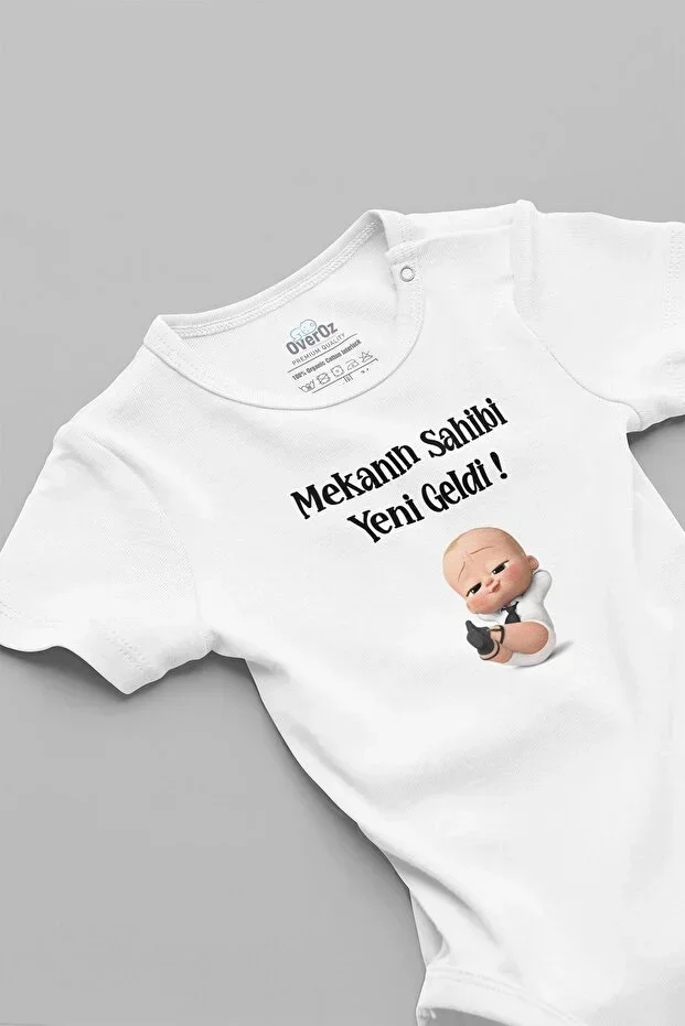 Organic 100% Cotton Patron Baby Owner of the Place New Arrival Bodysuit Short Sleeve Bodysuit Snap Button Romper 5128