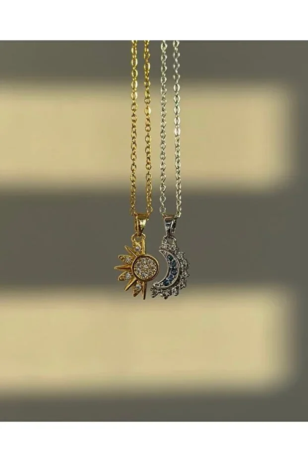 Moon and Sun Couple Steel Necklace