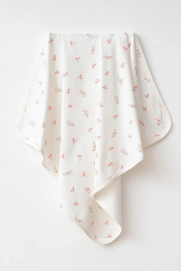 Minik Kır Çiçeği Natural Cotton 80x90 cm Single Layer Baby Blanket yk78495