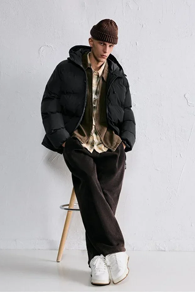 Hooded insulated puffer jacket