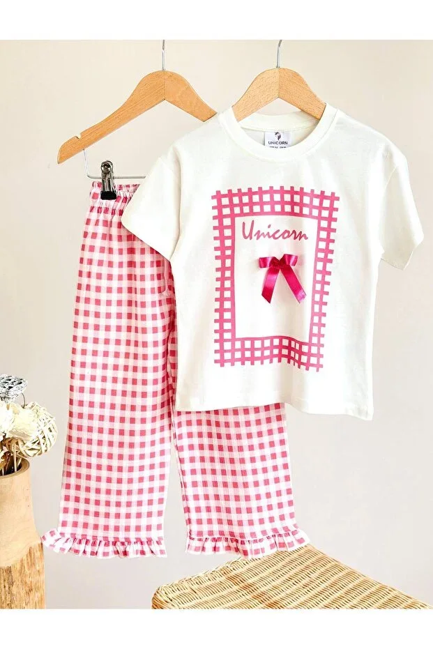 GIRLS' TWO-PIECE SET - COTTON TOP / MUSLIN LINEN BOTTOM