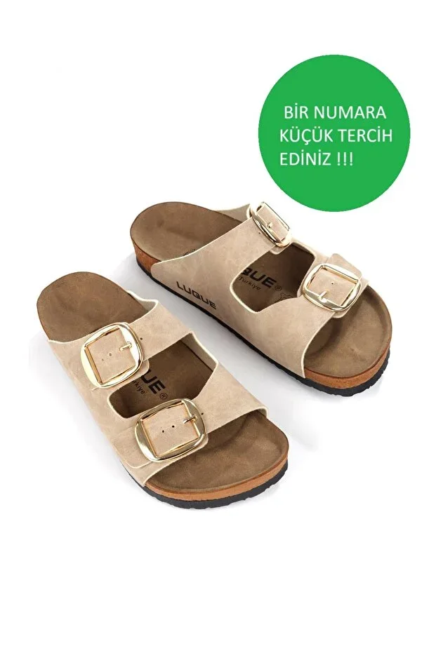 Women's Beige Slippers Orthopedic Slippers Orthopedic Women's Slippers Summer Slippers Double Buckle