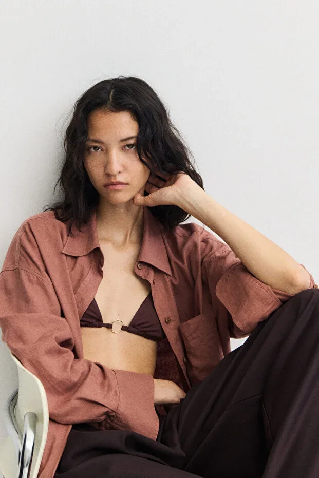 H&M Linen Blend Oversize Shirt