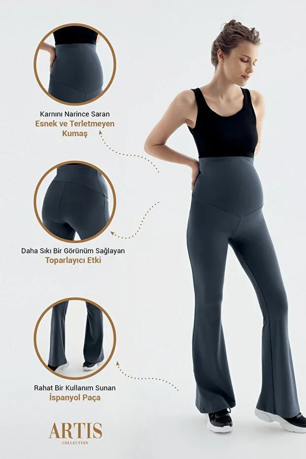 Flare Leg High Waist Stretchy Shaping Maternity Leggings