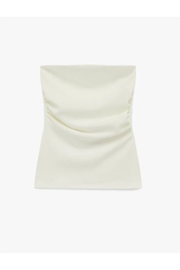Koton Slim Fit Waist Emphasizing Drape Detail Strapless Top