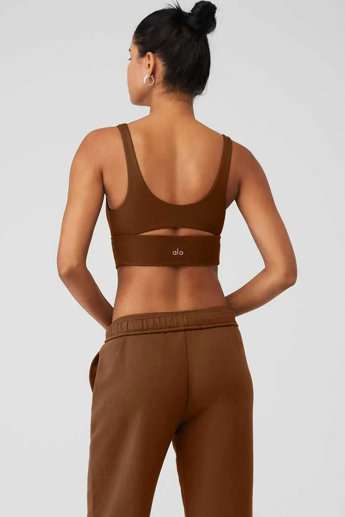 Alo Yoga Slit Sütyen Kahverengi | JVEYG-8057