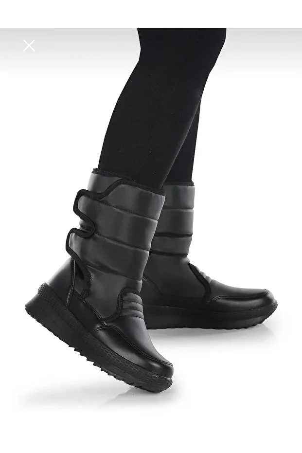 Faux Fur Lined Non-Slip Sole Thermal Velcro Women's Snow Boots