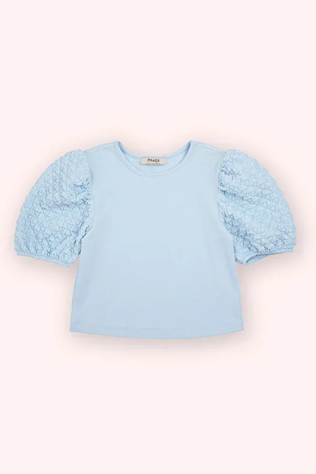 Baby Girl Short Sleeve Blue T-shirt
