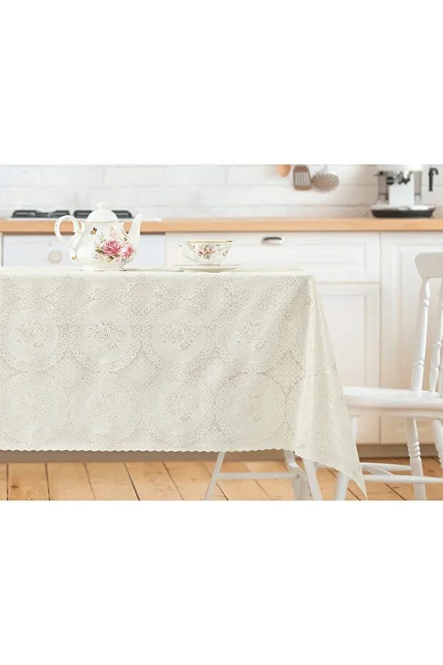 Roni PVC Tablecloth - Ecru - 100x140 cm