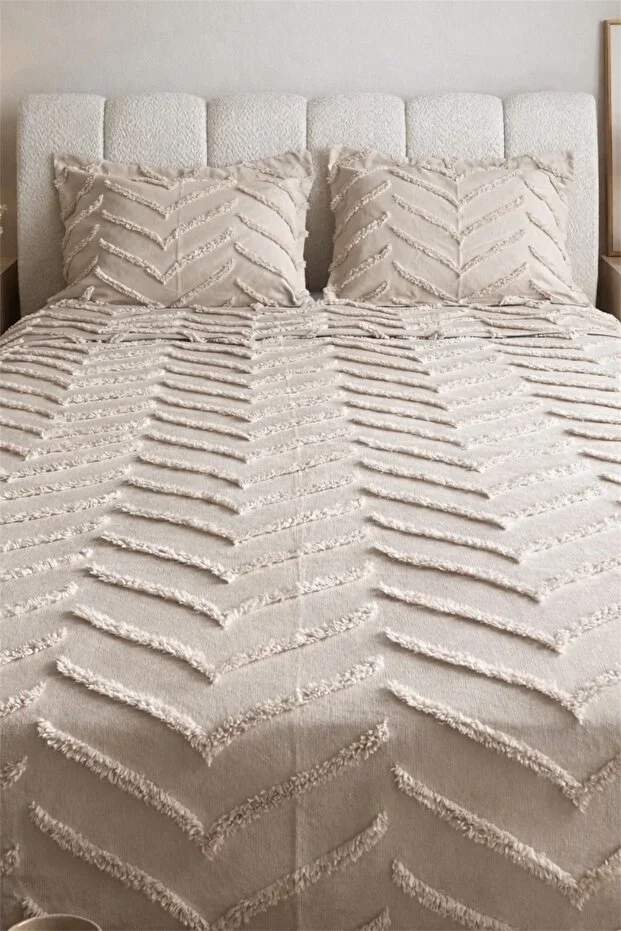 Bohem Arlinageo Double Duvet Cover Set 240x250 - BEIGE -