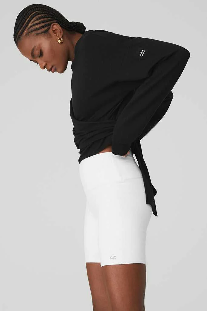 Alo Yoga Dreamy Wrap Sweatshirt Қара | DBLNK-2684