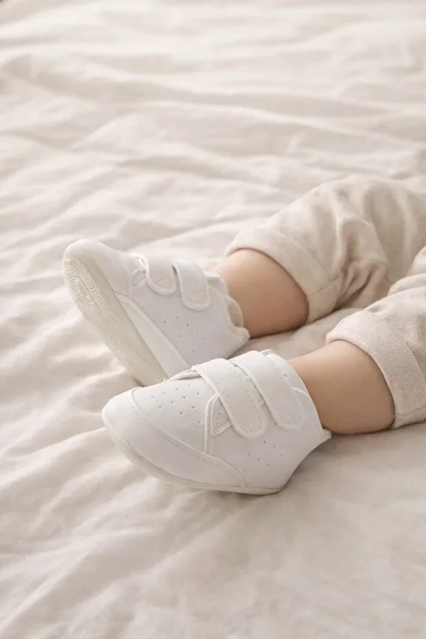 Leather Baby Shoes, First Step Shoes Baby Booties Velcro Non-slip Sole