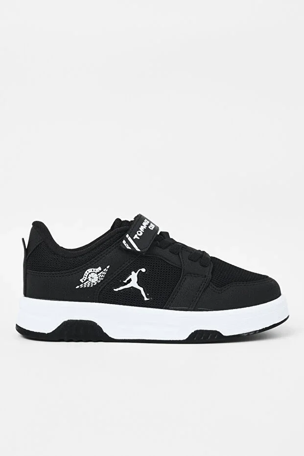 Children's Unisex Black Black Comfortable Fit Orthopedic Velcro Sneakers