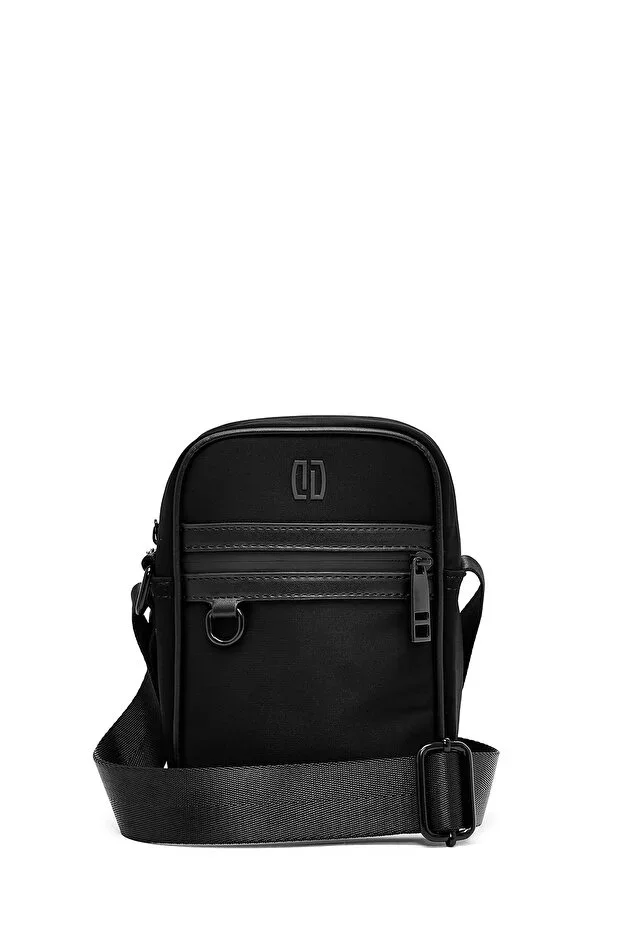 Men's Black Mini Fabric Messenger Bag 25SBD30116F