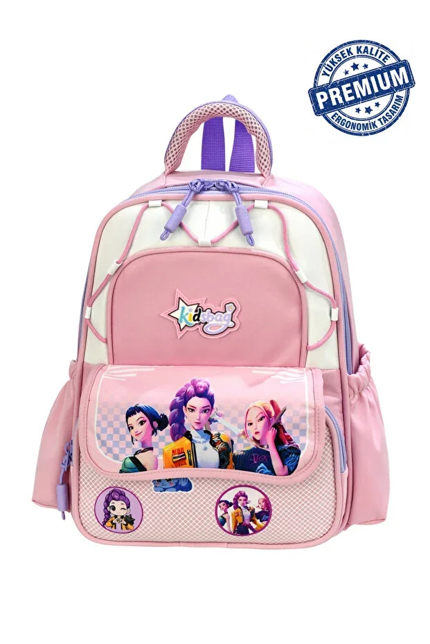 Ultra Luxury Girls Backpack with Back Support, Water Resistant, Premium Kindergarten School Bag, Korean Style