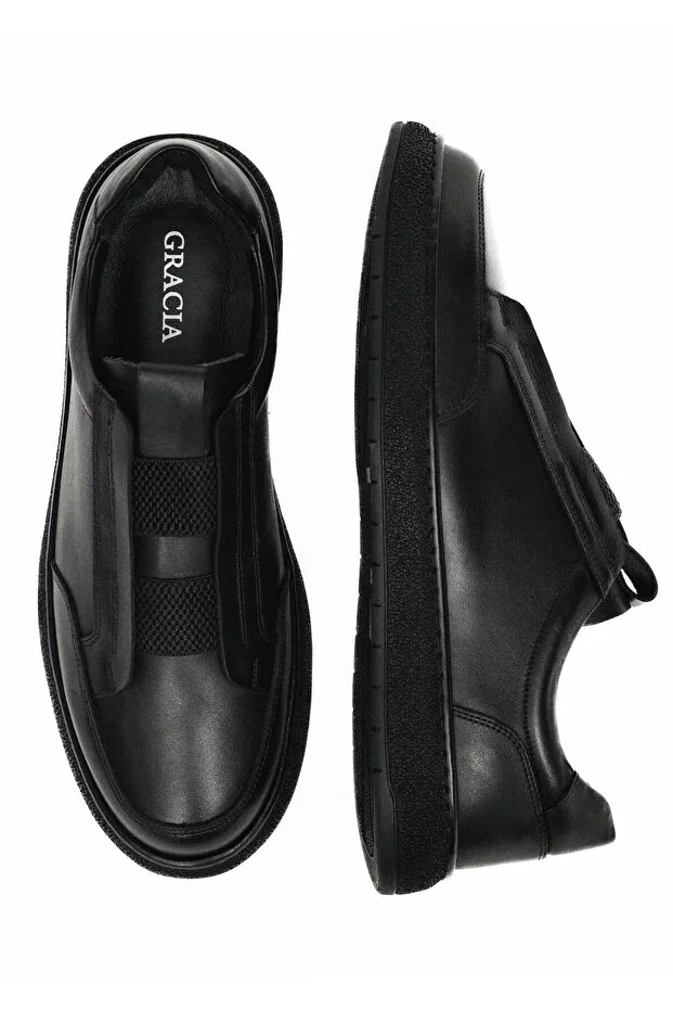 Men's Black Classic Shoes Comfortable Sole Daily Office Sneaker Slip-on Orthopedic Non-slip School Casual
