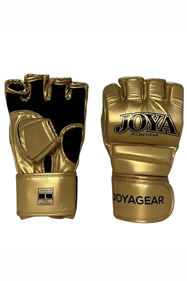 Gold MMA Gloves - Professional Fighting, Grappling, and Punch Bag Training Gloves