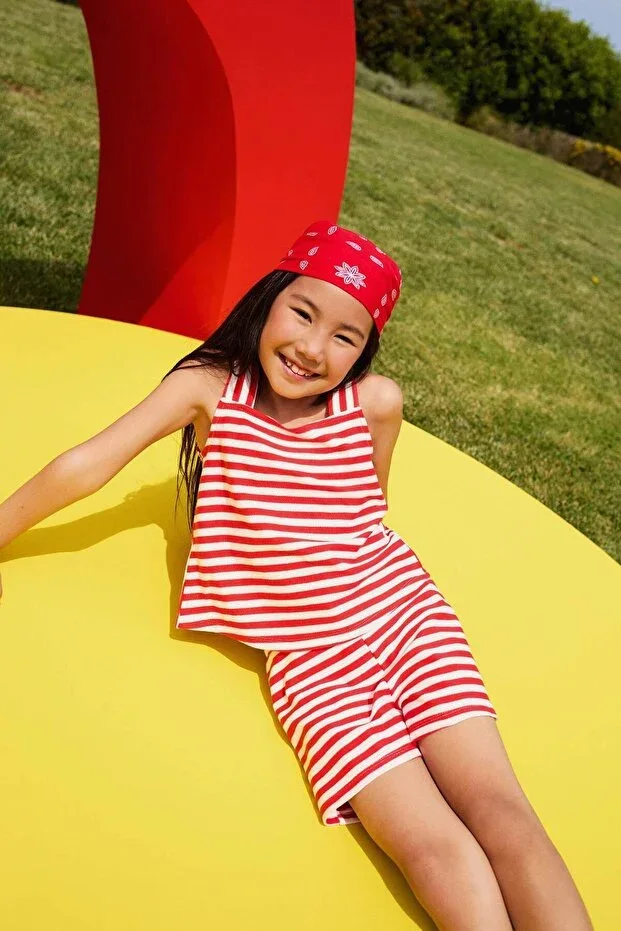 Striped Back Bow T-shirt Girl Child C9812A824HS