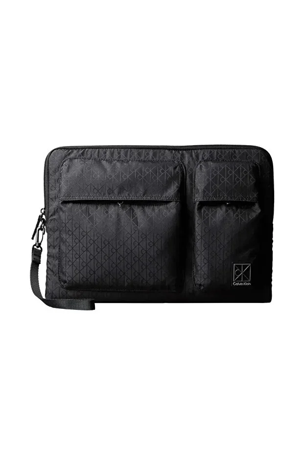 UTILITY EMBLEM LAPTOP Black Jacquard 14-inch Laptop Sleeve