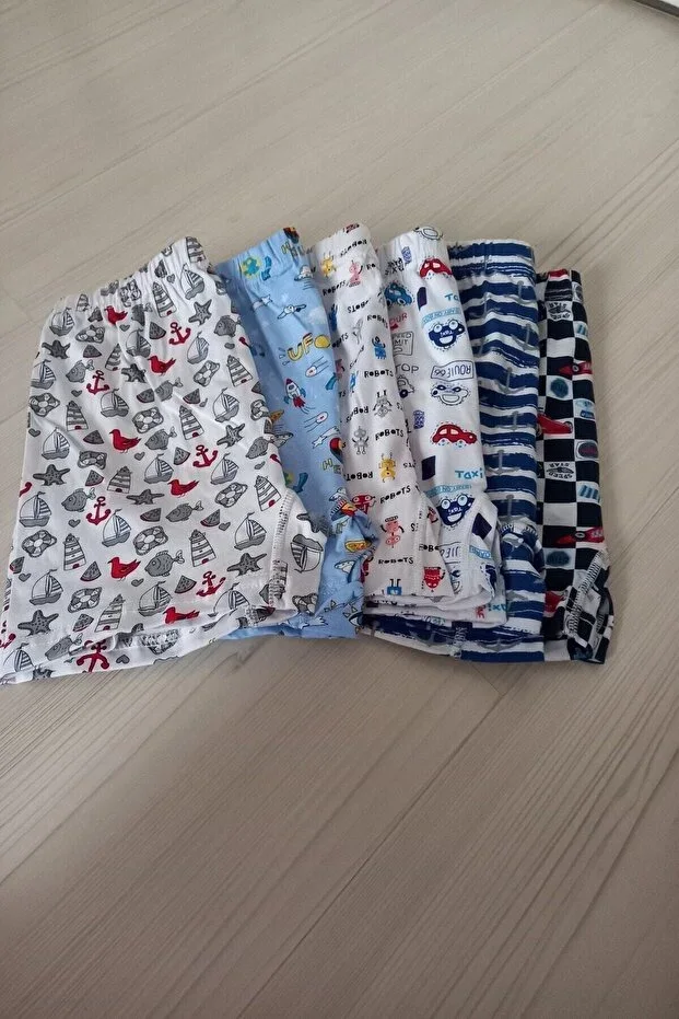Boys White Empirme Patterned Boxer 6-Pack