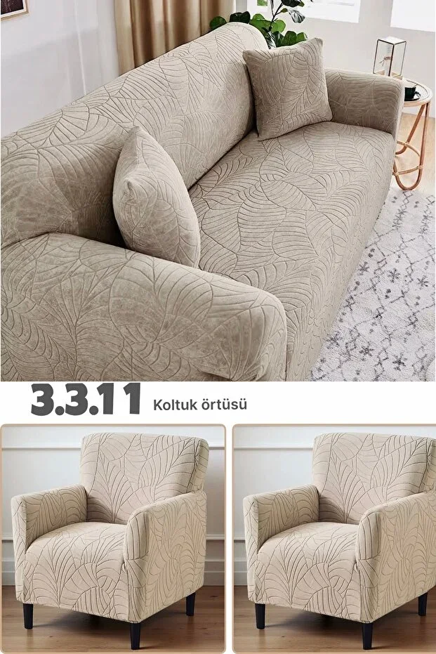 Jacquard 3 3 1 1 Elastic Mink Sofa Cover | Elastic Armchair Cover | Armchair Cover Set