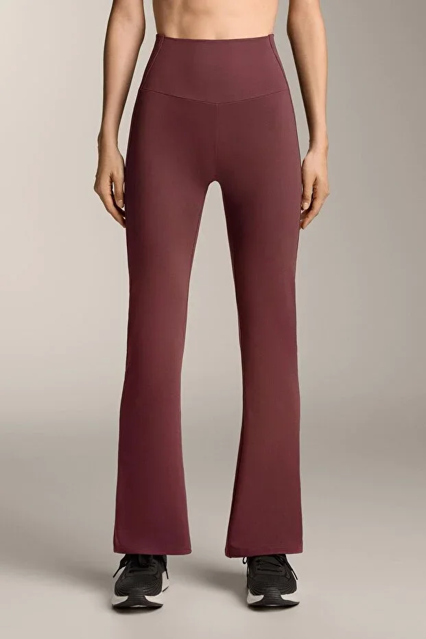 Oysho Comfortlux high-waisted ribbed flare trousers