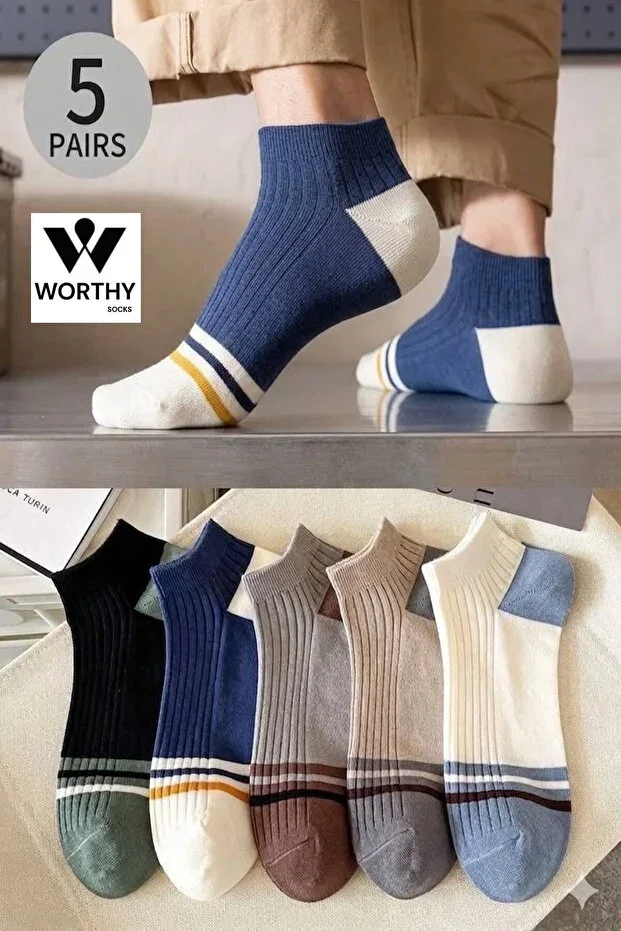 5-Pack Men's Ankle Sock Set 5 Pairs
