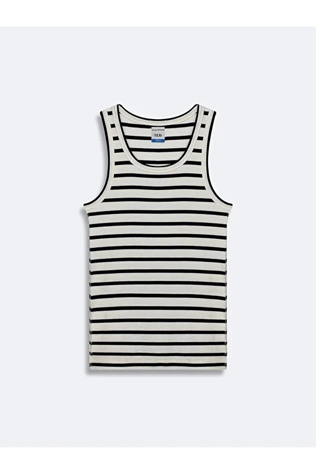 Ribbed White Tank Top