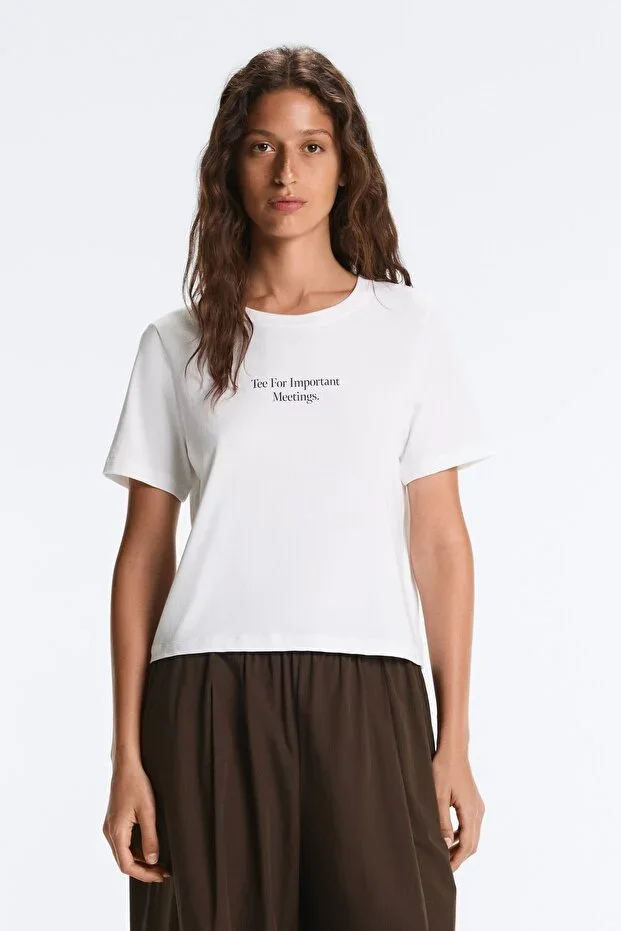 Oysho Printed Cotton Blend Short Sleeve T-Shirt