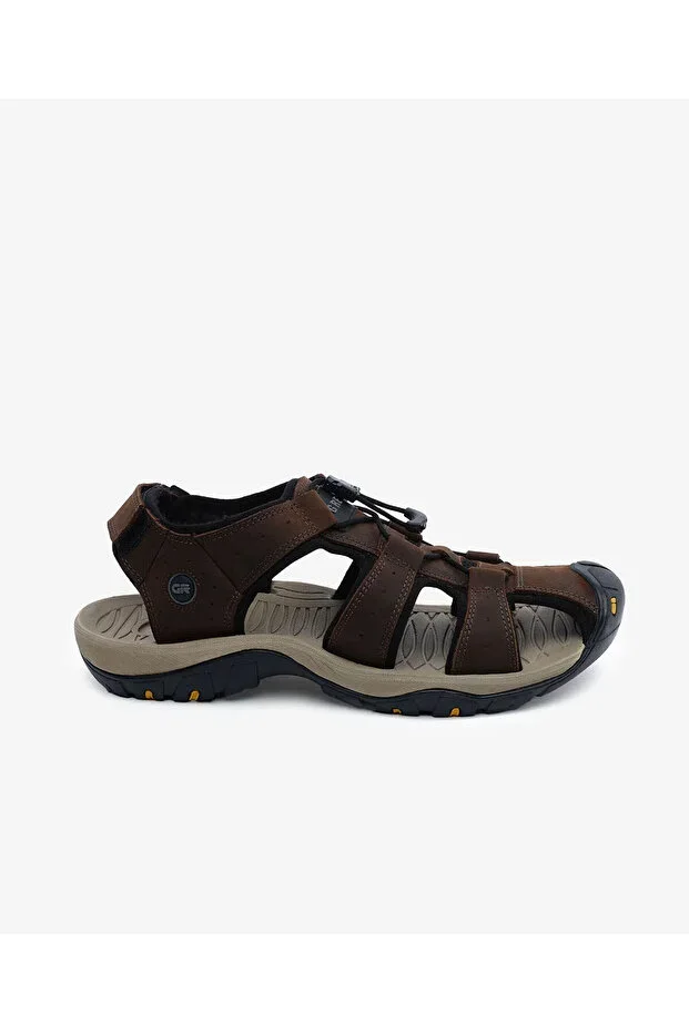 Men's Brown Genuine Leather Sandal 6Y1CS14630