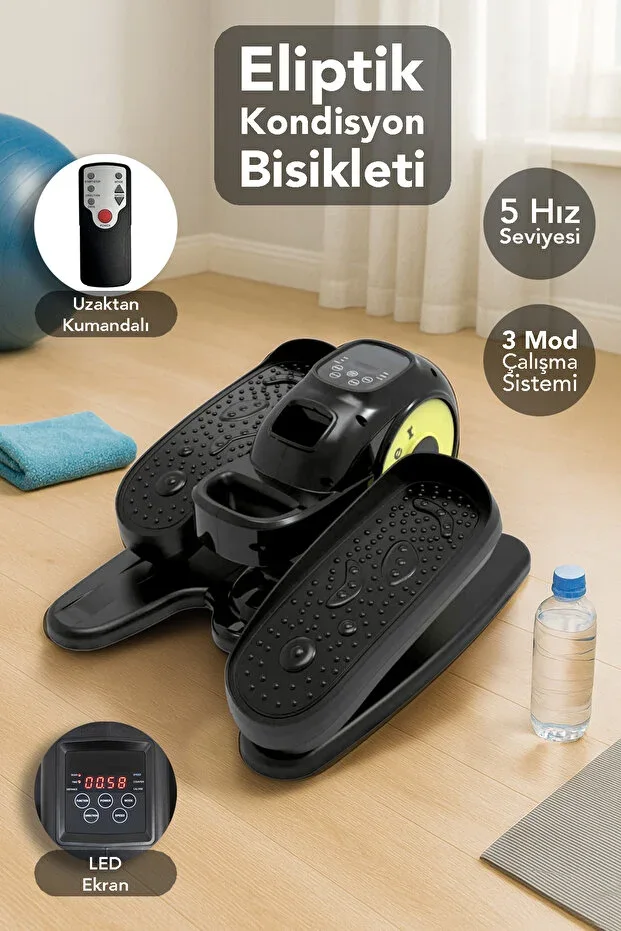 Elliptical Exercise Bike - Exercise Pedal with Digital Display, Portable