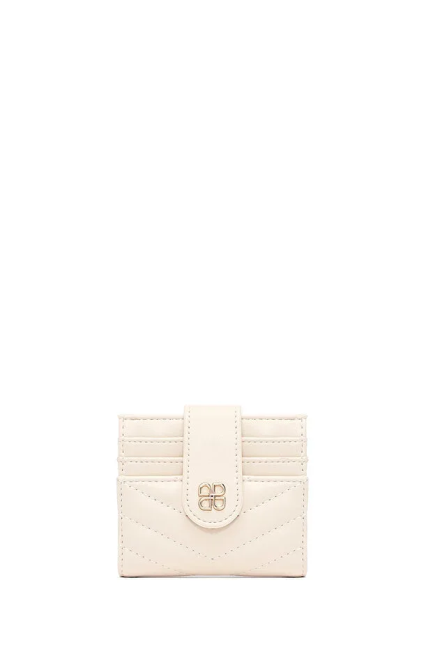 Women's Cream Quilted Cardholder 000A2D5621KP