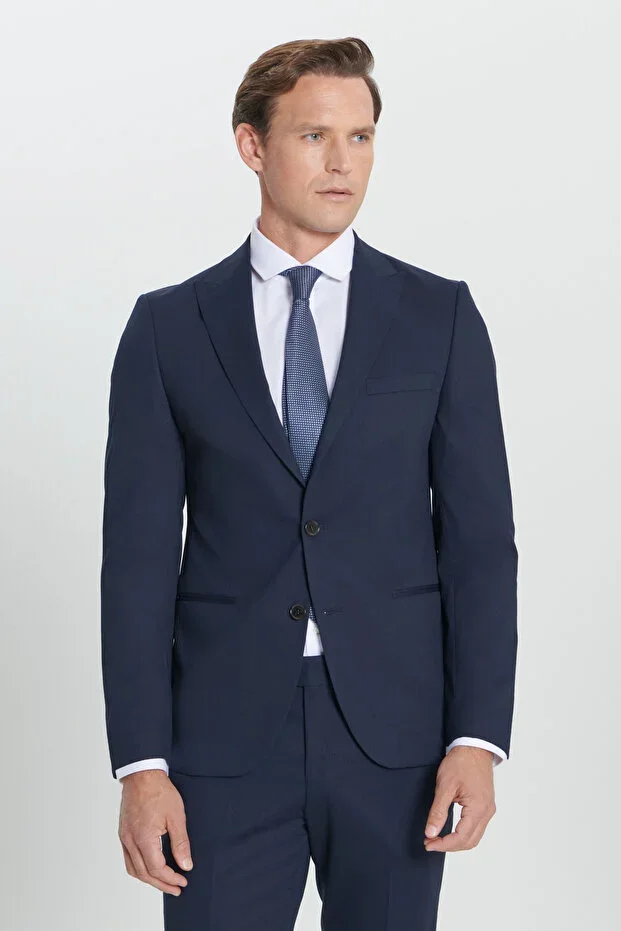 Men's Navy Blue Extra Slim Fit Swallow Tail Suit