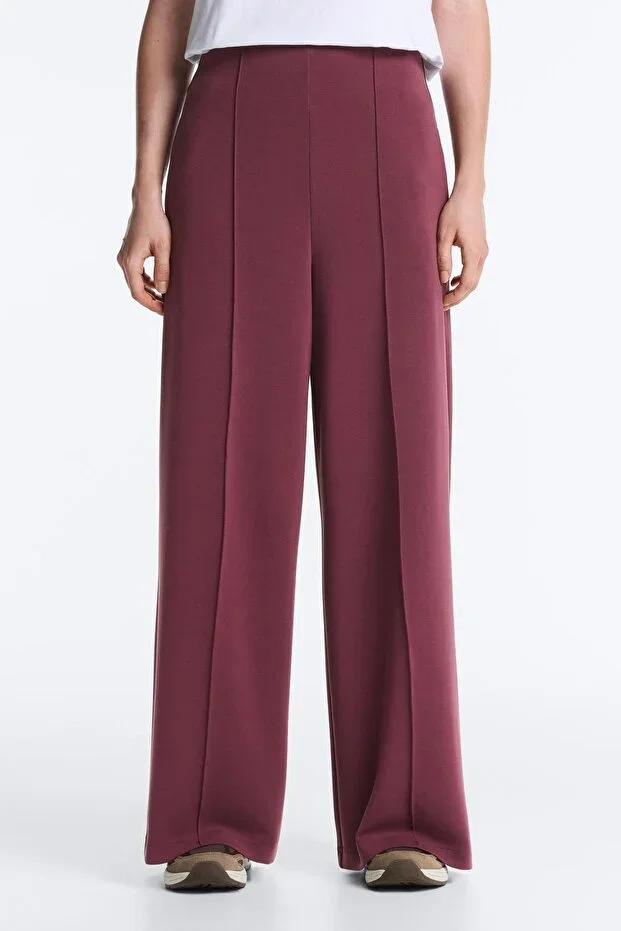 Oysho Soft touch ribbed straight cut modal trousers