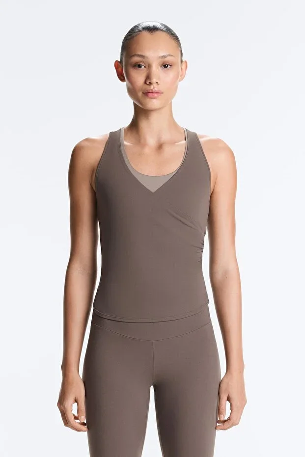 Oysho Comfortlux sleeveless crossover t-shirt