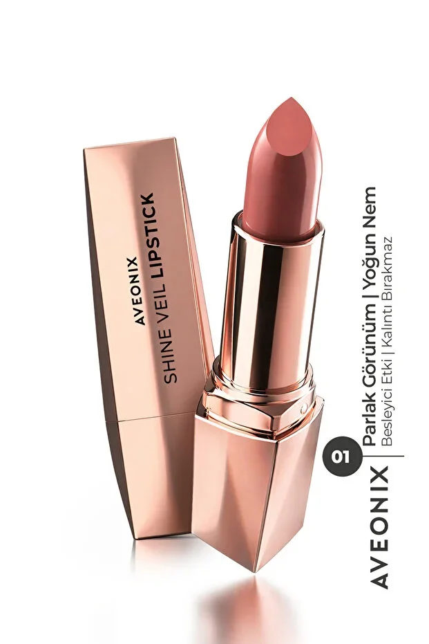 Shine Veil Lipstick 01 Moisturizing Smooth Full Lip Effect Lipstick