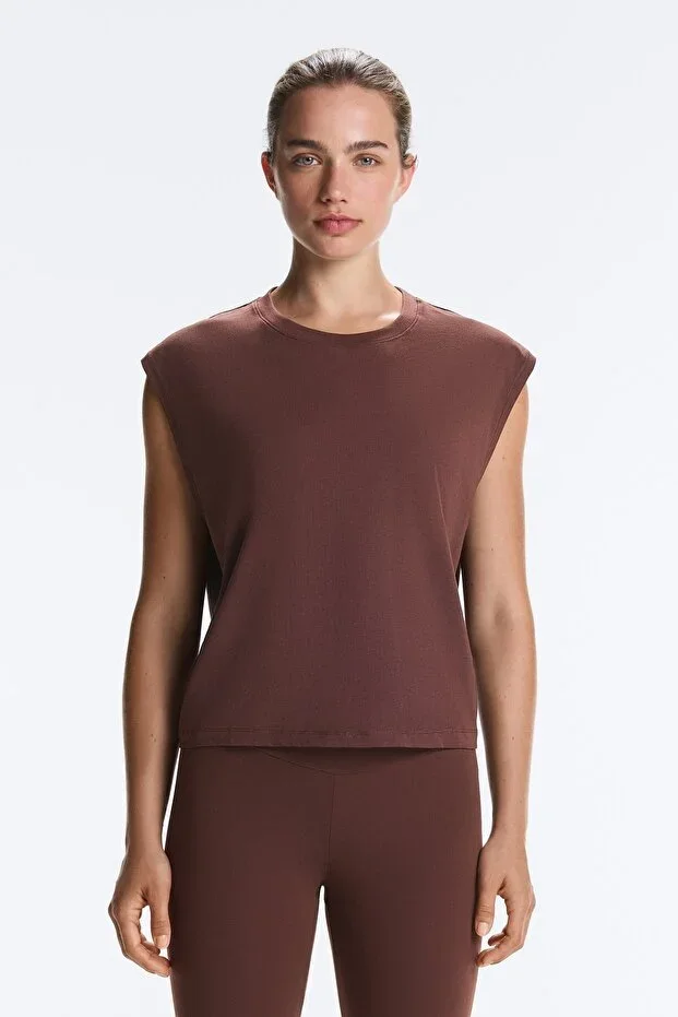 Oysho Cotton-blend Sleeveless T-shirt