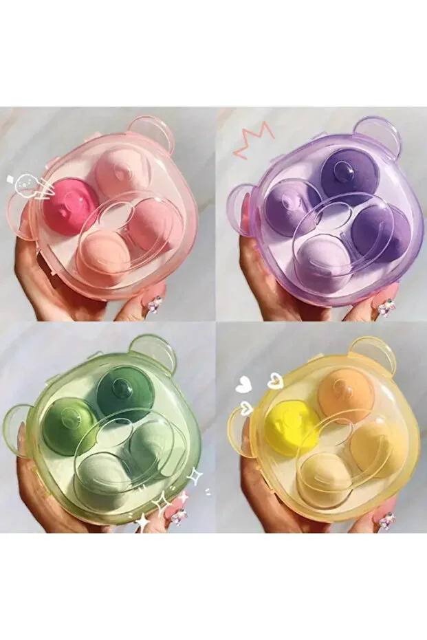 Panda Pattern 4-Piece Makeup Sponge Set