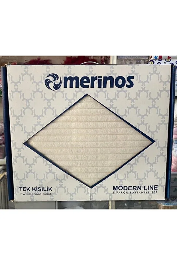 Modern Line 2 Piece Single Blanket Set - Ecru