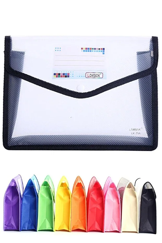 A4 Document File, Pp Bellows Bag 2 Pieces Black