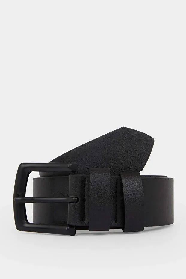 Men's Rectangular Buckle Faux Leather Casual Belt F6809AXNS