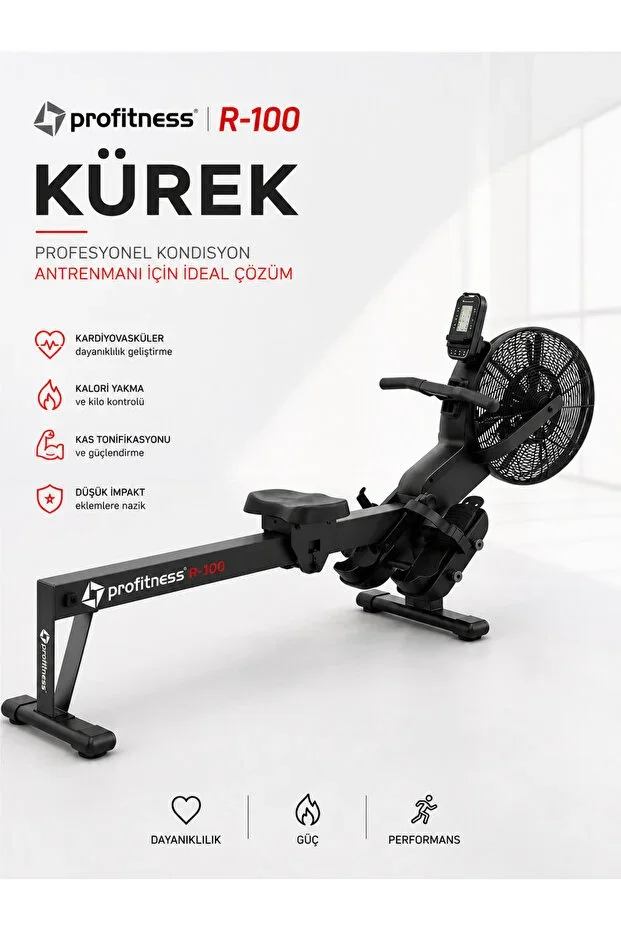 R-100 Professional Air Resistance Rowing Machine – Full Body Cardio and Fitness Training