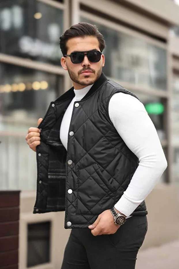 Men's Snap Button Quilted Vest