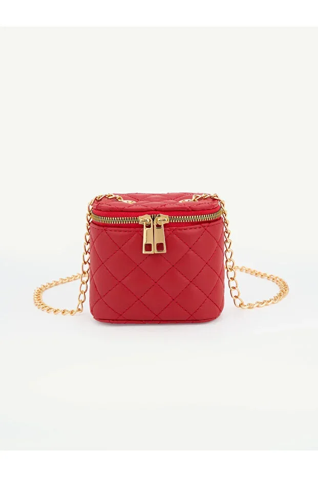 Women's Mini Box Quilted Pattern Chain Strap Crossbody Hand Shoulder Bag
