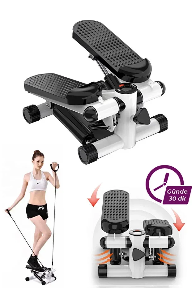 Stepper with Double Shock Absorber and Double Resistance Rope, with Digital Display
